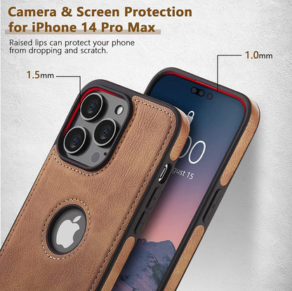 Shockproof Protective Leather Case for Iphone 17 16 15 14 plus 13 12 11 Pro Max